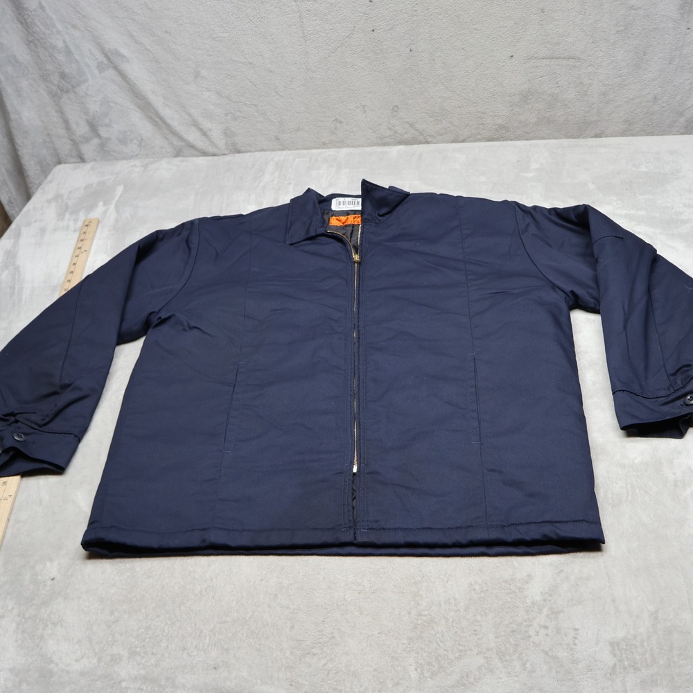 Cintas Jacket Mens Large Blue Insulated Quilt Lined Rugged Work Utility Chore